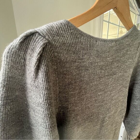 French Connection Long Sleeve Sweater Mini Dress in Gray Size Medium NWT - Picture 4 of 8